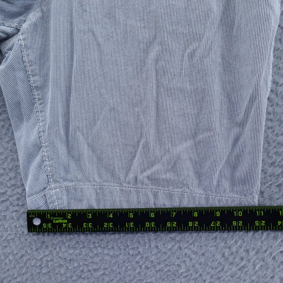 American Eagle Mens All Cotton Chino Shorts 34x9* Blue White Stripe Flat Front - Picture 13 of 16